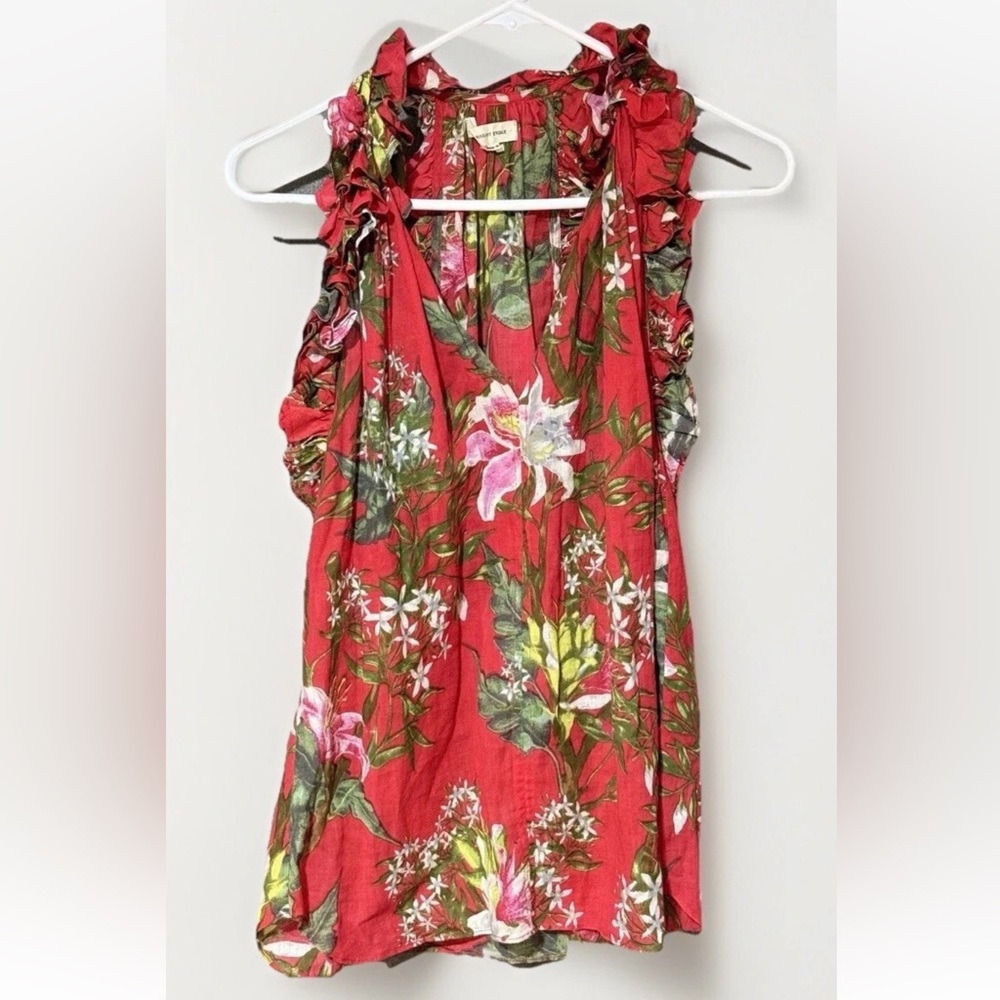 Isabel Marant Etoile Women Floral Printed Ruffle Blouse Top 38/8 100% cotton